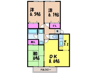 フォブール北井門 Ａ棟・の物件間取画像